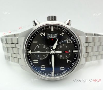 Replica Swiss IWC Pilot 7750 Stainless Steel Gray Dial Watch 43MM